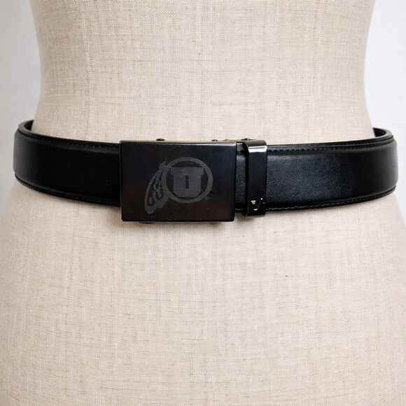 Mission Other - Mission Belt Men’s Leather Belt Size 45 Black University of Utah Logo Buckle